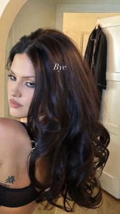 gabriette bechtel Long Dark Hair, Dark Brown Hair, Dream Hair, Aesthetic Hair, Dark Hair, Hair Looks, Hair Goals, Makeup Inspiration, New Hair