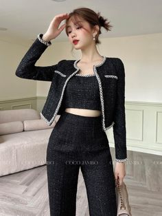 Tweed Outfits Women, Korean Rich Girl Fashion, Classy Rich Outfits, Chinese Fashion Casual, Korean Elegant Outfit, Korean Fashion Dress Elegant, Korean Outfit Street Styles, Fashion Fails, Trendy Outfit Ideas