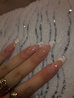 Bling Nails, Long Acrylic Nails, Rhinestone Nails, Nude Nails, Almond Nails