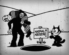 an old black and white drawing of two people in front of a sign that says animal aussies