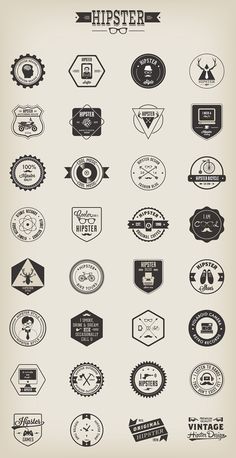 a large collection of badges and emblems for various types of businesses, including beer