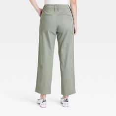 Elevate your everyday wardrobe with these High-Rise Straight Ankle Chino Pants from A New Day™. Tailored in a straight-leg silhouette, these ankle chino pants are crafted from soft, stretch twill fabric. They're designed with a fly button and zipper closure for a snug fit, while side slash pockets add space for small essentials. Pair them with anything from blouses to basic tees to tailored shirts for a variety of casual-chic outfits. A New Day™: Style that goes wherever you do. Relaxed Fit Cropped Leg Chinos For Work, Spring Straight Leg Chinos With Welt Pockets, Versatile Straight Leg Chinos For Spring, Relaxed Fit Cropped Leg Casual Chinos, Spring Workwear Tapered Leg Chinos, Ankle-length Chinos For Spring Workwear, Casual Relaxed Fit Cropped Leg Chinos, Spring Ankle-length Chinos For Workwear, Casual Ankle-length Chinos For Work