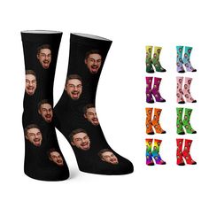 Make your Special Occasions Funnier with Custom face Socks w Text Socks are the simplest but useful gift ideas. Whether it's a birthday, Christmas or graduation, these fun socks are the right choice for special occasions. Choose your favorite background from the chart, add your favorite photo that you want to place on it and the small note that can be added on the stocking. Various color options will satisfy you with color quality and variety. What is Custom Text Socks? Custom text socks are car Useful Gift Ideas, Face Socks, Photo And Text, 3 Face, Fun Socks, Ordinary Day, Cool Socks, Easy Gifts, Your Photo