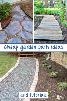 the steps are made out of wood and gravel to make it look like a garden path