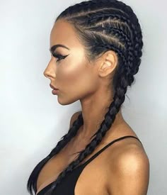 Dutch Braids Black Hair, Kardashian Ponytail, Braids Black Hair, Boxer Braids Hairstyles, Easy Braid Styles, Sleek Braided Ponytail, French Braid Ponytail, Boxer Braids