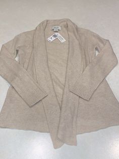 PLY Women’s 100% Cashmere Cardigan Sweater Oatmeal Tan Small 7841319 NWT. Smoke Free Home. Cashmere Cardigan, Sweater Cardigan, Sweater Outfits, Women's Blazer, Cashmere, Women Accessories, Blazer, Clothes For Women, Clothes