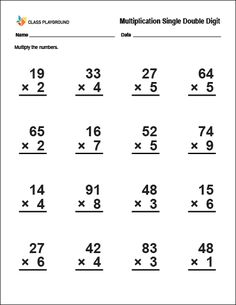 printable worksheet for multiplying the numbers to make it easy and fun