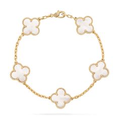 Gold Luxury Bracelets Set Feelz Alhambra Van Cleef, Winter List, Van Cleef Bracelet, Cleef Bracelet, Luxury Bracelets, Van Cleef & Arpels, Gold Pearl Bracelet, Country Rings, Clover Bracelet