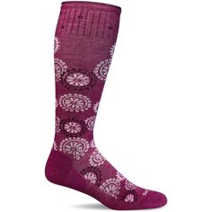 Sockwell Womens Block Print Moderate Compression Knee-High Socks  -  Small/Medium / Raspberry Sockwell Compression Socks, Womens Compression Socks, Mens Compression, Compression Socks, Knee High Socks, Cool Socks, High Socks, Socks Women, Block Print