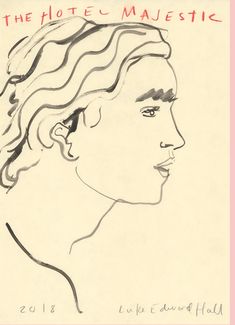 a drawing of a woman's head with the words hotel majestic written on it