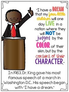 Martin Luther King Jr. by Lyndsey Kuster | Teachers Pay Teachers History Teacher Quotes, Martin Luther King Jr Crafts, Mlk Crafts, Writing Center Activities, Martin Luther King Jr Quotes