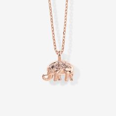 This dainty Elephant Pendant Necklace is perfectly understated—and ideal for everyday wear. Materials: 14K yellow, rose or white gold plated Measurements: Length: 19" Slider chain Elephant Pendant: 14mm x 13.3mm Classic Rose Gold Charm Necklace With Clavicle Chain, Elegant Rose Gold Charm Necklaces For Everyday, Classic Rose Gold Charm Necklace With Delicate Chain, Formal Rose Gold Sterling Silver Charm Necklace, Nickel-free Minimalist Rose Gold Necklaces, Rose Gold Pendant Charm Necklace For Formal Occasions, Minimalist Nickel-free Rose Gold Necklaces, Minimalist Rose Gold Nickel-free Necklaces, Formal Rose Gold Pendant Charm Necklace