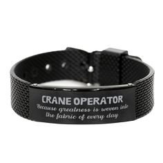 Sarcastic Crane Operator Black Shark Mesh Bracelet Gifts, Christmas Holiday Gifts for Crane Operator Birthday, Crane Operator: Because greatness is woven into the fabric of every day, Coworkers, Friends - Mallard Moon Gift Shop Trendy Black Birthday Bracelets, Adjustable Black Bracelet For Birthday Gift, Adjustable Black Bracelet For Birthday, Inspirational Black Bracelets For Everyday, Coworkers Gifts, Crane Operator, Boss Gifts, Gifts For Employees, Black Shark