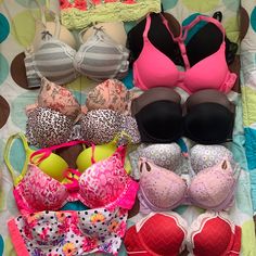 I’m Selling All Of These Bras As A Bundle For $220 Or Individually For $15 I Am A Size 34a/B The Second Picture Is The Vs Bras Leopard Print (Strapless) : 34a Lime Green: 32a Pink Print 34b Pink Bralette: 32b Green Pink Bralette: 34a Pink Bra: 34a Pink With Rhinestones: 32b (Missing One Strap) Gray With Flowers :34a 3rd Pic Tommy Hilfiger Bras Both 34b (The Gray One Has A Little Pulling Will Post More Pics If Asked ) 4th Pic Calvin Klein Bras Black 32b Brown 34a Tommy Hilfiger Bra, Calvin Klein Bras, Vs Bras, Pink Bralette, Pink Bra, The Gray, Hair Products, Pink Print, Christmas List