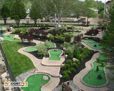 a miniature golf course in the middle of a park