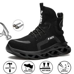 Great shopping ideas for Mens Steel Toe Safety Boots Sneakers Work Boots Sports Hiking Sneakers US6.5-14, Mens boots Fashion Shoes Boots, Steel Toe Shoes, Hiking Sneakers, Boots Sneakers, Safety Boots, Shopping Ideas, Boots And Sneakers, Toe Shoes, Work Shoes