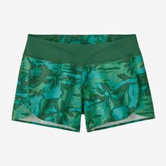 Patagonia Women's Stretch Hydropeak Surf Shorts - 3½" Inseam Patagonia Bottoms With Built-in Shorts For Outdoor Activities, Stretch Shorts For Outdoor Activities In Recycled Polyester, Stretch Recycled Polyester Shorts For Outdoor Activities, Green Stretch Swim Trunks With Go-dry, Green Stretch Surfing Shorts, Green 4-way Stretch Shorts For Outdoor, Green Recycled Polyester Bottoms For Outdoor, Green Stretch Swim Trunks For Outdoor, Green Go-dry Bottoms In Recycled Polyester