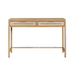 rattan-desk-natural-rat009-n Calm Workspace, Rattan Desk, Best Home Office Desk, Calming Aesthetic, Buy Desk, Drawer Glides, Stylish Desk, Simple Desk, Wooden Planks