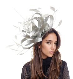 Large Silver Grey Feather Statement Fascinator Hatinator Hat Kentucky Derby Oaks Ascot Weddings Cocktail Parties Headpiece Church Tea Silver Grey Large Persian Fascinator Hat Silver grey sinamay loops trimmed with grey coque feathers Measures about 14 inches wide, wider with feathers This silver headpiece is mounted with a matching headband. If you prefer a headband to match your hair, please make a note at check out what colour headband you want. Looking for a stylish and elegant hat to wear to Silver Headband Fascinator For Party, Silver Fitted Fascinator For Evening, Elegant Structured Crown Headpiece For Races, Elegant Headpiece With Structured Crown For Races, Fitted Silver Mini Hat For Formal Occasions, Silver Hat Headpiece For Party, Silver Headpieces For Kentucky Derby Party, Elegant Hat With Round Crown For Kentucky Derby, Silver Evening Hat Headpiece