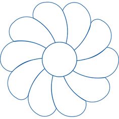 a blue flower with four petals on the center and one in the middle, as well as