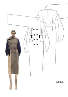 Trench Coat Design, Deconstruction Fashion, Mode Mantel, Mode Abaya, Fashion Design Portfolio, Fashion Sketchbook, Dress Design Sketches, Womenswear Fashion