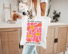 Christian tote bag, Church bag, Christian tote bags, Christian merch, Trendy Christian, Bible tote, Christian gift ideas, Wildflower tote bag, Jesus tote, Bible bag, Boho christian bag This 100% cotton bag comes in one size - 15" x 16"- perfect for everyday wear. While the canvas material will show off your designs in great colors, it's durable and will last for years. The bag features 20" handles (made from the same canvas), making it easy to carry even with a week's worth of shopping. .: 100% Bible Canvas Bag Painting Ideas, Bible Bag Painting, Diy Canvas Tote Bag Paint, Painted Tote Bag Ideas Christian, Bible Tote Bag Diy, Bible Bag Ideas, Bible Bags Totes Diy Paint, Bible Tote Bag Painting Ideas, Tote Bag Painting Ideas Christian