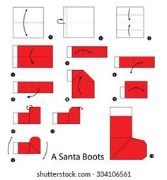 how to make an origami santa boots step by step instructions for kids and adults