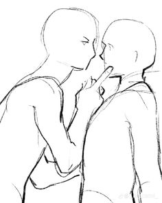 a drawing of two people kissing each other