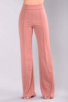 Gina High Waisted Dress Pants Brand: Canvas Style: LBP9683 Fabric: 95% Polyester/5% Spandex Details: HIGH WAISTED WIDE LEGGED PINTUCK PANTS - ZIPPER BACK - HIGH WAISTED - PERFECT FIT - MODEL IS 5'10" WEARING SIZE S - IN-SEAM 35" Knit Crepe MADE IN USA High Waisted Dress, Ripped Jeggings, Meagan Good, High Waisted Dress Pants, Look Formal, Trendy Swimwear, Fashion Nova Jeans, Pantalon Large, Bell Bottom