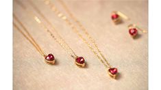 NECKLACE MATERIALS :  Ruby Red Heart Gem - 1x1cm wide (0.5cm thick) Chain Options: all adjustable #1: Simple Gold : 16in - 18in #2: Link Gold : 17in - 21in #3: Detailed Gold : 16in - 19in EARRING MATERIALS : Ruby Red Heart Gem - 1x1cm wide (0.5cm thick) Ear Wire: 10K Gold Plated BRACELET - Adjustable: 6.5in - 7.5in Ruby Red Heart Gem - 1x1cm wide (0.5cm thick) Each one of my necklaces are carefully assembled so you can be sure of the quality. A wonderful gift for anyone!  ~ Rachel Heart Gem, Red Heart Earrings, Valentines Day Gifts For Her, Valentines Necklace, Gold Plated Bracelets, Summer Gift, Red Ruby, Gold Plated Necklace, Sacred Heart