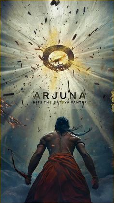 the movie poster for aruna, which features an image of a man standing in front of