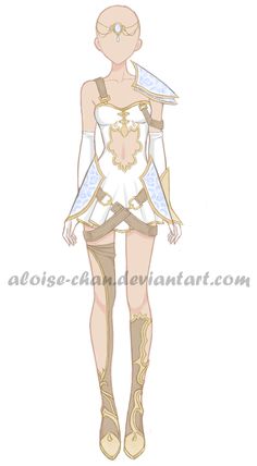 an anime character is dressed in white and gold