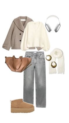 Uni Outfits, Cold Outfits, Outfit Inspo Casual, Stockholm Fashion, Mode Inspo, Cute Everyday Outfits, Looks Chic, Grey Jeans