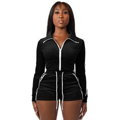 Product Name XS Long Sleeve Velvet Zipper Up Top Biker Shorts Suit CH-8212 Item NO. CH-8212 Color Black, Blue, Rose Red Size XL, L, M, S, XS Pattern Type Solid, Patchwork Style Chic, Street Detail Zipper Pant Style Straight Season Spring / Autumn Neckline Turndown Collar Sleeve Length Full Fit Type Skinny Waist Type High Fabric Type Velvet Closure Type Drawstring Front Style Flat Pants Length Above Knee Weight 0.53 kg = 1.1684 lb = 18.6952 oz Category Two Pieces Two-piece Short Set Creation T... Sporty Fitted Shorts For Fall, Fitted Black Shorts With Zipper Closure, Velvet Tracksuit, 2 Piece Short Set, Two Piece Short Set, Shorts Sets, Zipper Pants, Turndown Collar, Short Suit