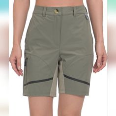 New With Tags Mapamyumco Womens Small Shorts Color: Olive Khaki Size Runs Large 90% Polyester, 10% Spandex Machine Wash Water Resistant & Quick Dry Stretch & Uv Protection: Lightweight 4-Way Stretch Fabric, Partial Elastic Waist And Crotch Panel Design Enhance Movement And Comfort. Upf 50+ Uv Protection Fabric Protect You From Harmful Uv Rays. Abrasion-Resistance: The Ripstop Fabric Increases The Durability, And Can Handle The Jagged Branches And Rough Rocks You Might Encounter. Reflective Strip: 2 Reflective Strips On Back For Increased Visibility During Low Light Situations, Front Decorative Films Add Style Points. Our Shorts Have 4 Pockets, 2 Slash Hand Pockets,1 Zipper Thigh Pocke Khaki Shorts For Outdoor Activities, Khaki Short Pants For Outdoor Activities, Khaki Cargo Shorts For Hiking, Khaki Short Length Bottoms For Outdoor Activities, Outdoor Knee-length Cargo Shorts, Khaki Bermuda Bottoms For Outdoor, Khaki Bermuda Shorts For Outdoor, Khaki Hiking Shorts, Short Hiking Pants With Side Pockets