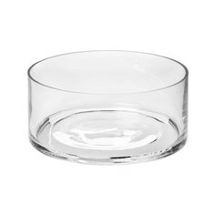 an empty glass bowl on a white background