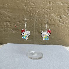 Handmade With Czech Glass Seed Beads And 925 Sterling Silver Hooks By A Young Chicana Artist. Please Allow 2 Weeks To Be Made And Shipped. Some Flexibility With Colors, Comment For Any Questions! Make A Bundle Of 3 For Free Shipping Hachi Nana Earrings, Vintage Gold Earrings, Clover Jewelry, Paw Heart, Mickey Mouse Earrings, Hello Kitty Sanrio, Casual Earrings, Crystal Trim, Earring Bundle