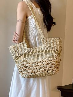 In Stock Fast Shipping From Los Angeles This tote bag will have you feelin' like a jetsetter! The Elena Handbags Straw Woven Tote Bag is a timeless piece to add a touch of elegance to your everyday style. Featuring a simple straw woven design, the bag is versatile enough to carry your everyday essentials, no matter the 'occasion(al situation)! Zipper closure Inner pocket Size: 11"H x 16"W x 5.5"D 12" Handle drop Designer Style ID: 8518 Straw Woven Tote Bag, Retro Vibes, Summer Bag, Everyday Shou Summer Straw Bag, Woven Tote Bag, Summer Bag, Woven Design, Designer Style, Retro Vibe, Everyday Essentials, Pocket Size, Fashion Summer