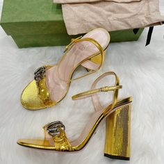 Brand New Gucci Gg Marmont Sequins Sandals Comes With Dust Bags And Box Gucci Gold Sandals For Formal Occasions, Formal Gold Gucci Sandals, Gucci Luxury Block Heel Heels, Gucci Luxury Block Heel Shoes, Luxury Gucci Block Heels, Gucci Gold Evening Sandals, Gucci Gold Designer Sandals, Designer Gucci Gold Sandals, Gold Gucci Evening Sandals