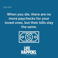 a blue background with the words life happens written in white on it and an image of a