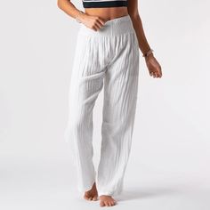 white beach pants made of cotton White Beach Pants, Wide Leg Cotton Pants, Cotton Gauze Pants, Harlem Pants, Shirt Long Dress, Red Silk Shirt, Dr Martens Leona, Beachy Pants, Women Pants Size Chart