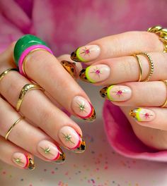 𝗝𝗲𝗺𝗮 𝗕𝗮𝘆𝗻𝗲𝘀 🌵 on Instagram: "🌈🌷💚💫🦋🌈🪩✨🩷🐢🌈  painted using|• @magpie_beauty  inspo|• @bhambnails 🫶🏼  ~~~~~~~ #tortoisenails #tortoiseshellnails #tortoiseshell #animalprintnails #leopardprintnails #leopardnails #neonnails #neonnailsummer #springnails #springnail #holidaynails #nailvibes #summernails #brightnails #colourfulnails #limegreennails #greennails #pinknails #cutenails #cutenailart #starnails #beautifulnails #nails4today #nailinspiration #rhinestonenails #magpiebeauty" Nails Leopard, Biab Nails, Retro Nails, Leopard Print Nails, Baby Nails, Leopard Nails, Short Nail, Bright Nails, Get Nails