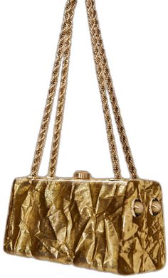 Gold Luxe Bags With Chain Strap, Designer Gold Evening Bag With Chain Strap, Yellow Gold Rectangular Shoulder Bag With Gold-tone Hardware, Luxury Gold Clutch With Gold-tone Hardware, Designer Yellow Gold Rectangular Shoulder Bag, Designer Gold Clutch With Chain Strap, Gold Luxury Evening Bag With Chain Strap, Luxury Gold Clutch With Chain Strap, Luxury Metallic Rectangular Clutch