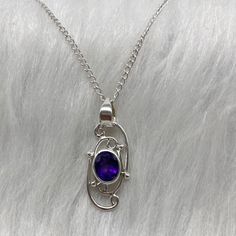 Represent your endless love with our stunning amethyst pendant symbolizes an everlasting bond, hand crafted beautifully by our artisans. Buy it for yourself or your special one. PRODUCT DETAILS :- > Material - 925 sterling silver > Gemstone -Amethyst  > Gemstone pcs - 1 > Setting - Bezel setting product details Feel free to contact us for resizing, personalisation or any queries about the product Each of our pieces are made to order. Due to this, it takes 3 to 5 business days after your payment Silver Amethyst Birthstone Necklace As Gift, Silver Amethyst Birthstone Necklace For Gifts, Purple Sterling Silver Necklace With Polished Finish, Silver Sterling Oval Birthstone Necklace, Silver Gemstone Birthstone Necklace For Wedding, Silver Birthstone Gemstone Necklace For Wedding, Oval Gemstone Birthstone Necklace In Sterling Silver, Oval Silver Sterling Birthstone Necklace, Anniversary Amethyst Necklace Hallmarked