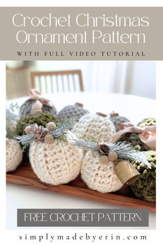 crochet christmas ornament pattern with full video instructions