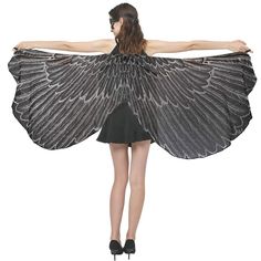 PRICES MAY VARY. MATERIAL: High Quality Chiffon OCCASIONS: Birthday gifts, carnival, party supplies, halloween costumes, christmas costumes, cosplay, photo shoot. STYLISH FESTIVAL CLOAK: Flying wings design will make you look unique. SIZE: 60.6''x22.8'' PACKAGE: Wings Cape + Masquerade Mask Ypser Women Festival Shawl Fairy Cloak Cape for Party Nymph Costume Accessory

 Material: High Quality Chiffon
 Size: 60.6''x22.8''(154x58cm)
 PACKAGE: 1PC Halloween Wings Costume + 1PC Mardi Gras Mask

 Spec Bird Wings Costume, Philza Minecraft, Halloween Prom, Costumes For Work, Halloween Wings, Party Wings, Shawl For Women, Bat Costume, Brand Activation