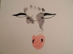 Hand Print Art, Animals Crafts, Farm Theme Preschool, Cow Craft, Farm Animal Crafts, Farm Animals Theme, Farm Preschool, Footprint Crafts, Farm Crafts