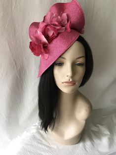 Are you ready for Summer Wedding? This hot pink flower fascinator hat is absolutely perfect. Styled to be worn as Kentucky Derby hat, Derby fascinator,Belmont Stakes, British tea Party or brunch hat, Mother of the Bride hat, Garden Wedding hat, ladies church hat, Preakness, Melbourne Cup or any special occasion. Styled to turn heads and yes! It's design to wear both ways. You got it ... no right or wrong way! Place on a headband or clips your choice. Please note that due to it being handmade by Elegant Flower Headpieces For Spring, Elegant Pink Summer Hat, Chic Pink Wedding Hat, Chic Pink Hat For Wedding, Summer Wedding Fascinator With Flower Decoration, Summer Party Headpieces With Flower Decoration, Elegant Flower Headpieces For Summer, Elegant Floral Headpieces For Summer, Elegant Summer Flower Headpieces