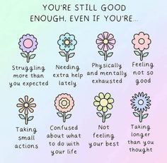 Bright Quotes, Cute Images With Quotes, Wellness Blog, You Are Enough, Mental Health Matters