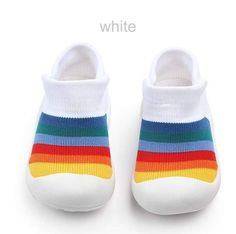 White / Size 16 / China Fashion Infant Kids Baby Boy Girl Soft Sole Crib Shoes Sneaker Rainbow Anti-Slip Breathable Casual Sport Shoe Booties for Babie Striped Sneakers, Woven Shoes, Toddler Sneakers, Summer Sneakers, Kids Slippers, Walker Shoes, Baby Colors, Baby Slippers, Baby Walker